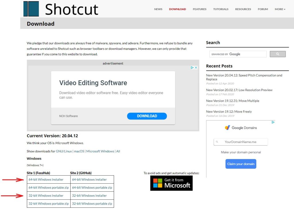 Shotcut video editor download for pc